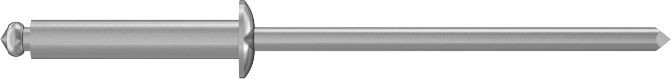 Çinko Kaplamalı Kör Perçinler, Kubbeli Başlık, 3/32" Çap, 0,251“- 0,375” Malzeme Kalınlığı için