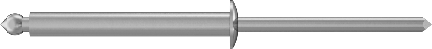 Çinko Kaplamalı Kör Perçinler, Kubbeli Başlık, 1/8" Çap, 0,751“ - 0,875” Malzeme Kalınlığı için