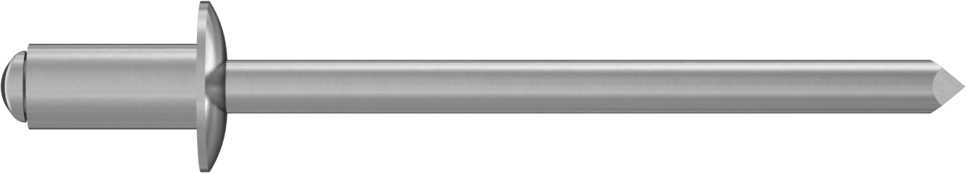 Çinko Kaplamalı Kör Perçinler, Kubbeli Başlık, 4 mm Çap, 2,5 mm - 4,5 mm Malzeme Kalınlığı için