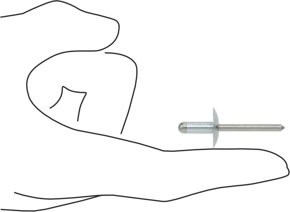 Çinko Kaplamalı Kör Perçinler, Büyük Çaplı Kubbe Başlı, 3/16" Çap, 0,126“-0,25” Kalınlık için