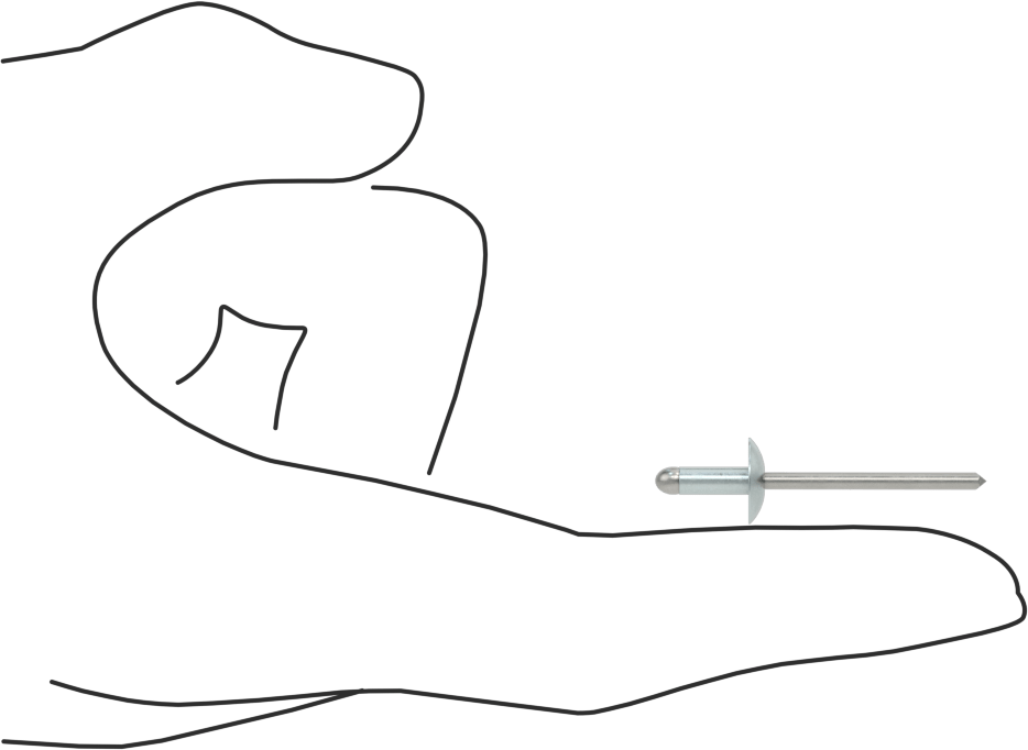Çinko Kaplamalı Kör Perçinler, Büyük Çaplı Kubbe Başlı, 1/8" Çap, 0,126“-0,187” Kalınlık için