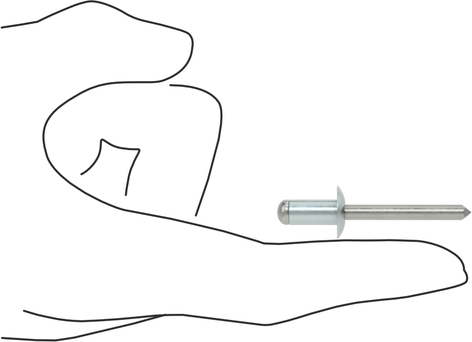 Çinko Kaplamalı Kör Perçinler, Kubbeli Başlık, 1/4" Çap, 0,063“-0,25” Malzeme Kalınlığı için