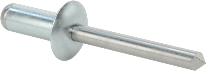 Çinko Kaplamalı Kör Perçinler, Kubbeli Başlık, 1/4" Çap, 0,251“- 0,375” Malzeme Kalınlığı için