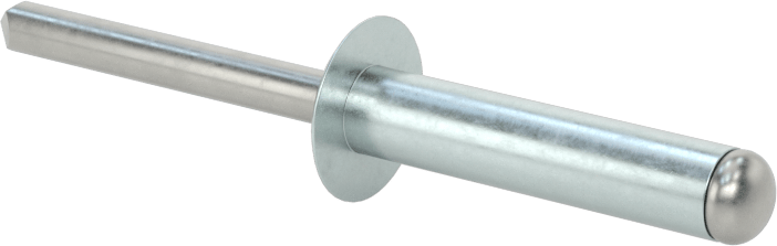 Çinko Kaplamalı Kör Perçinler, Kubbeli Başlık, 1/4" Çap, 0,751“ - 0,875” Malzeme Kalınlığı için