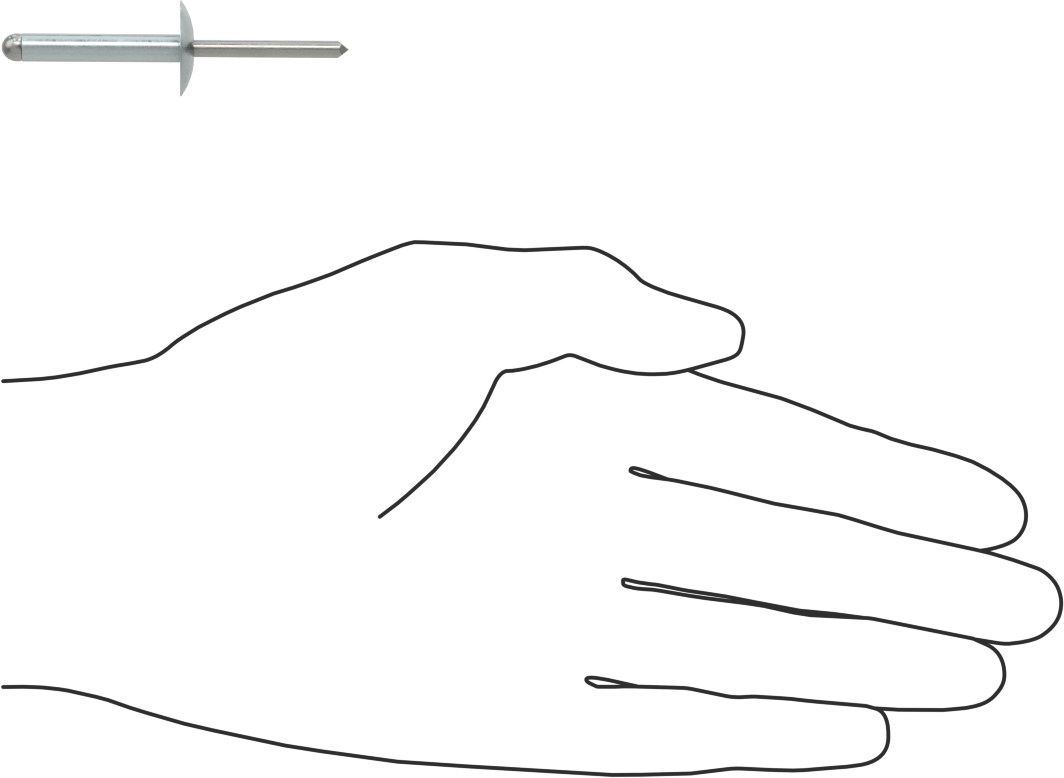 Çinko Kaplamalı Kör Perçinler, Kubbeli Başlık, 3/16" Çap, 0,751“-0,875” kalınlık için