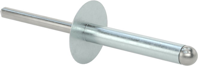 Çinko Kaplamalı Kör Perçinler, Kubbeli Başlık, 3/16" Çap, 0,751“-0,875” kalınlık için