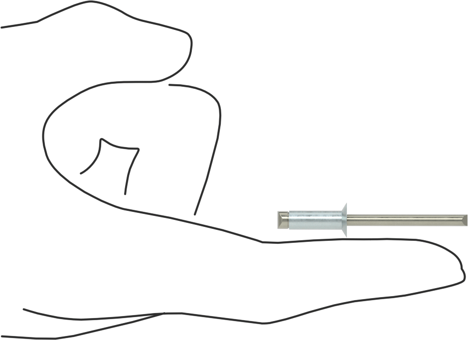 Çinko Kaplamalı Kör Perçinler, Gömme Montaj, 3/16" Çap, 0,251“- 0,375” Malzeme Kalınlığı için