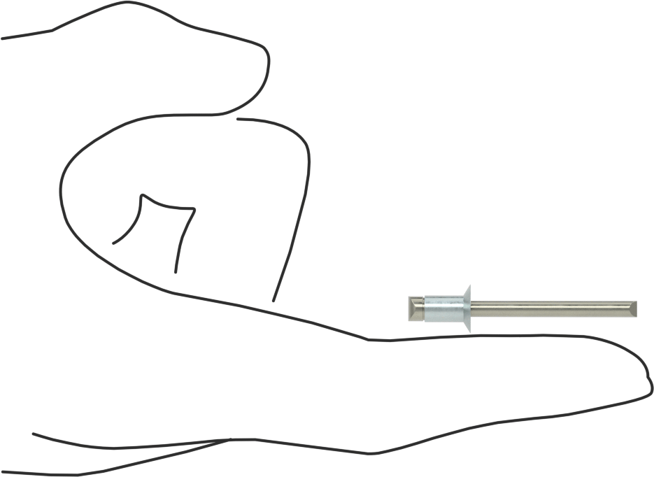 Çinko Kaplamalı Kör Perçinler, Gömme Montaj, 3/16" Çap, 0,063“- 0,125” Malzeme Kalınlığı için