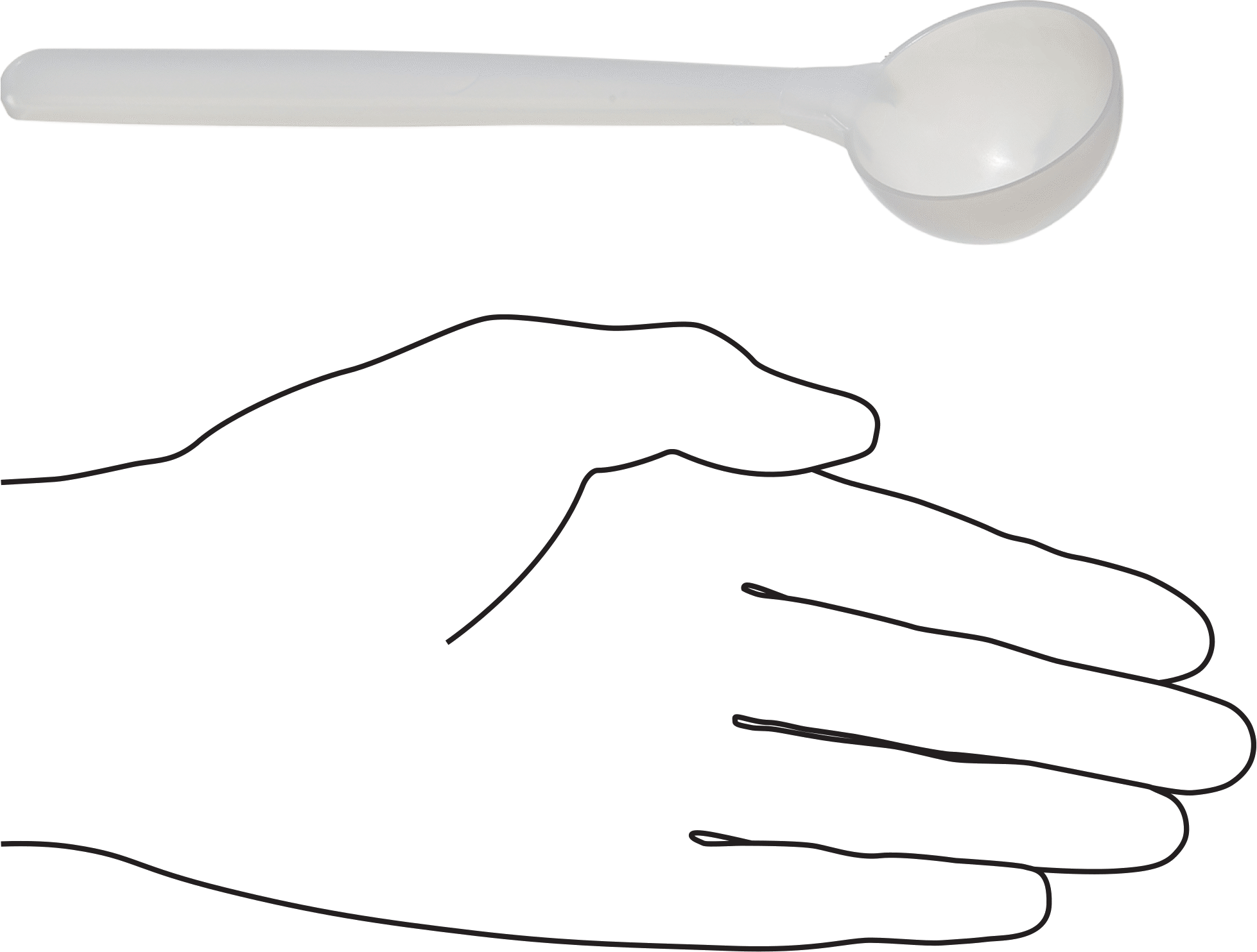 Steril Plastik Ölçü Kaşıkları, Yuvarlak Taban ile, 2 TSP. Kapasite