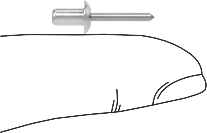 Sızdırmaz Kör Perçinler, Alüminyum, Kubbeli Başlık, Çelik Mandrel ile, 1/8" Çap, 0,237" Uzunluk