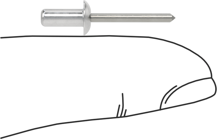 Sızdırmaz Kör Perçinler, Alüminyum, Kubbeli Başlık, Çelik Mandrel ile, 1/8" Çap, 0,301" Uzunluk