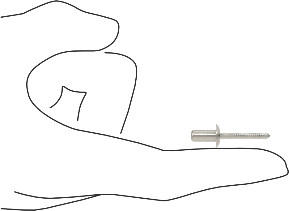 Sızdırmaz Kör Perçinler, 18-8 Paslanmaz Çelik, Kubbeli Başlık, 3/16" Çap, 0,02“-0,125” Kalınlık için