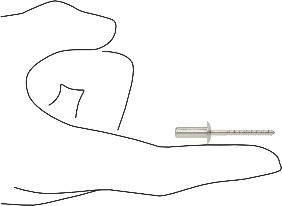 Sızdırmaz Kör Perçinler, 18-8 Paslanmaz Çelik, Kubbeli Başlık, 3/16" Çap, 0,188“-0,25” kalınlık için