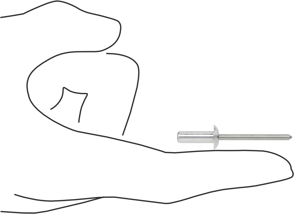 Sızdırmaz Kör Perçinler, Alüminyum, Kubbeli Başlık, Çelik Mandrel ile, 3/16" Çap, 0,580" Uzunluk