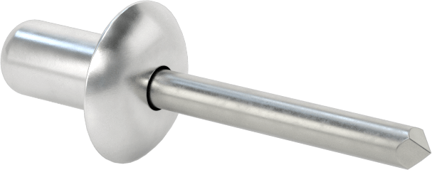 Sızdırmaz Kör Perçinler, Alüminyum, Kubbeli Başlık, Çelik Mandrel ile, 1/4" Çap, 0,485 inç Uzunluk