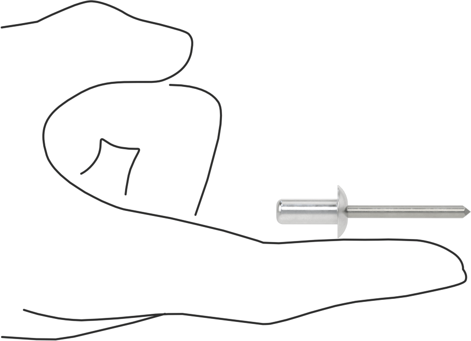 Sızdırmaz Kör Perçinler, Alüminyum, Kubbeli Başlık, Çelik Mandrel ile, 1/4" Çap, 0,610" Uzunluk