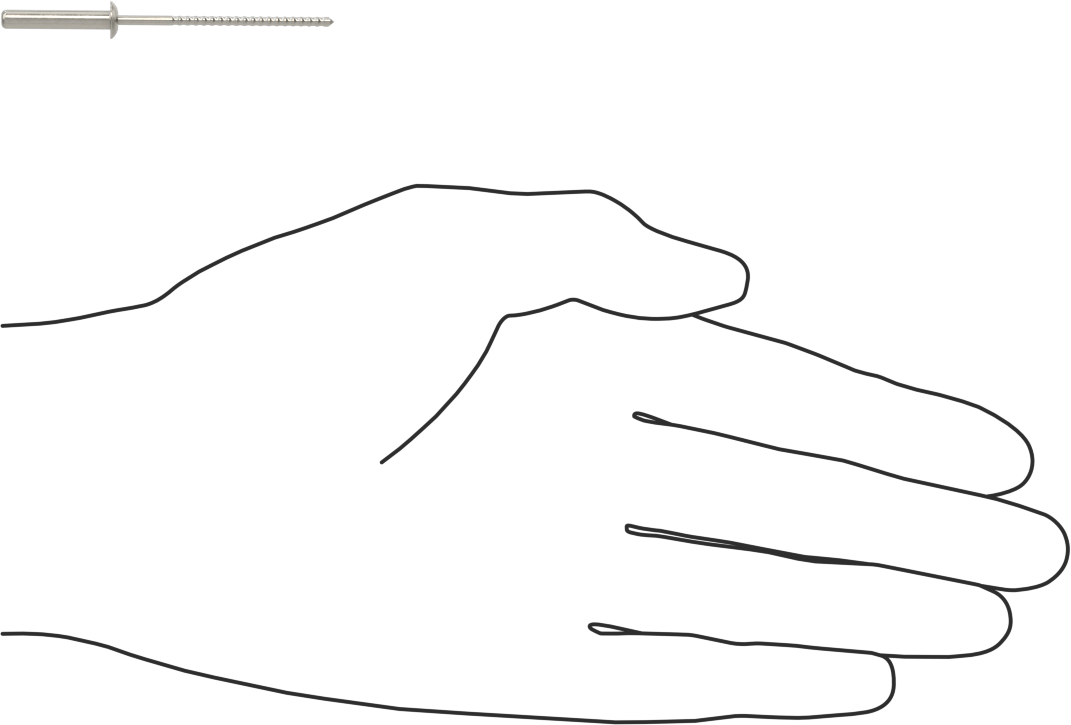 Sızdırmaz Kör Perçinler, 18-8 Paslanmaz Çelik, Kubbeli Başlık, 1/8" Çap, 0,376“-0,5” kalınlık için