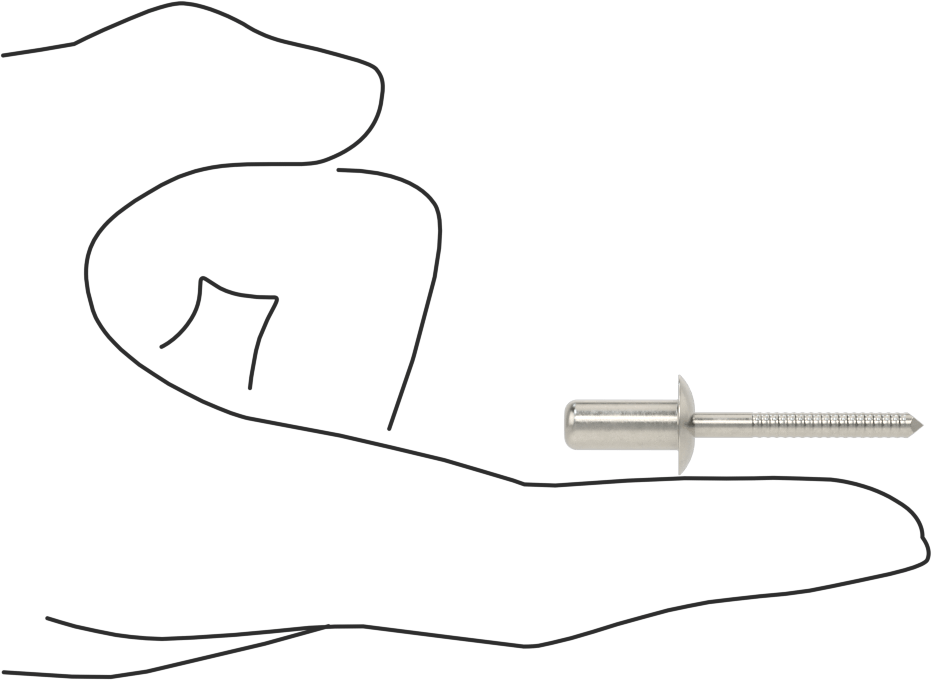 Sızdırmaz Kör Perçinler, 18-8 Paslanmaz Çelik, Kubbeli Başlık, 1/4" Çap, 0,125“-0,25” Kalınlık için