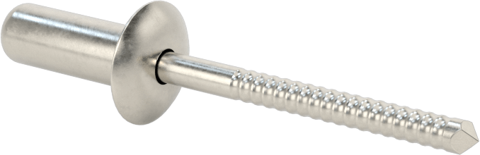 Sızdırmaz Kör Perçinler, 18-8 Paslanmaz Çelik, Kubbeli Başlık, 1/4" Çap, 0,251“ - 0,375” Kalınlık için