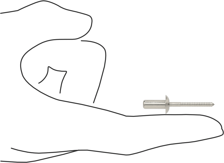 Sızdırmaz Kör Perçinler, 18-8 Paslanmaz Çelik, Kubbeli Başlık, 3/16" Çap, 0,125“-0,187” Kalınlık için