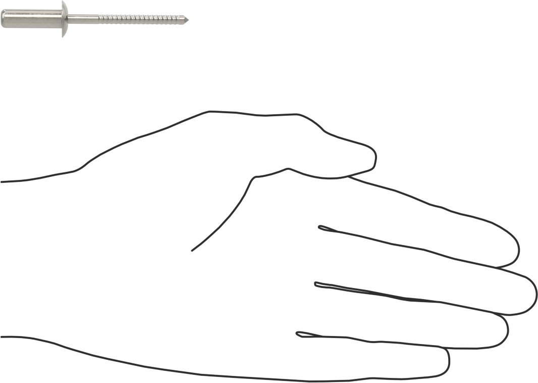 Sızdırmaz Kör Perçinler, 18-8 Paslanmaz Çelik, Kubbeli Başlık, 1/4" Çap, 0,376“-0,5” Kalınlık için