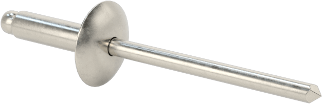 18-8 Paslanmaz Çelik Kör Perçinler, Büyük Çaplı Kubbe Başlı, 1/8" Çap, 0,251“-0,312” Kalınlık için