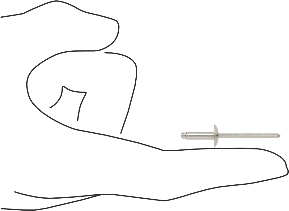 18-8 Paslanmaz Çelik Kör Perçinler, Büyük Çaplı Kubbe Başlı, 1/8" Çap, 0,251“-0,312” Kalınlık için