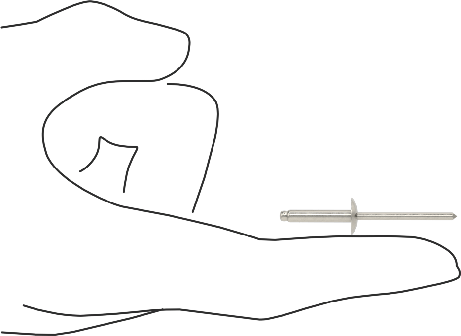 18-8 Paslanmaz Çelik Kör Perçinler, Büyük Çaplı Kubbe Başlı, 1/8" Çap, 0,376“-0,5” kalınlık için