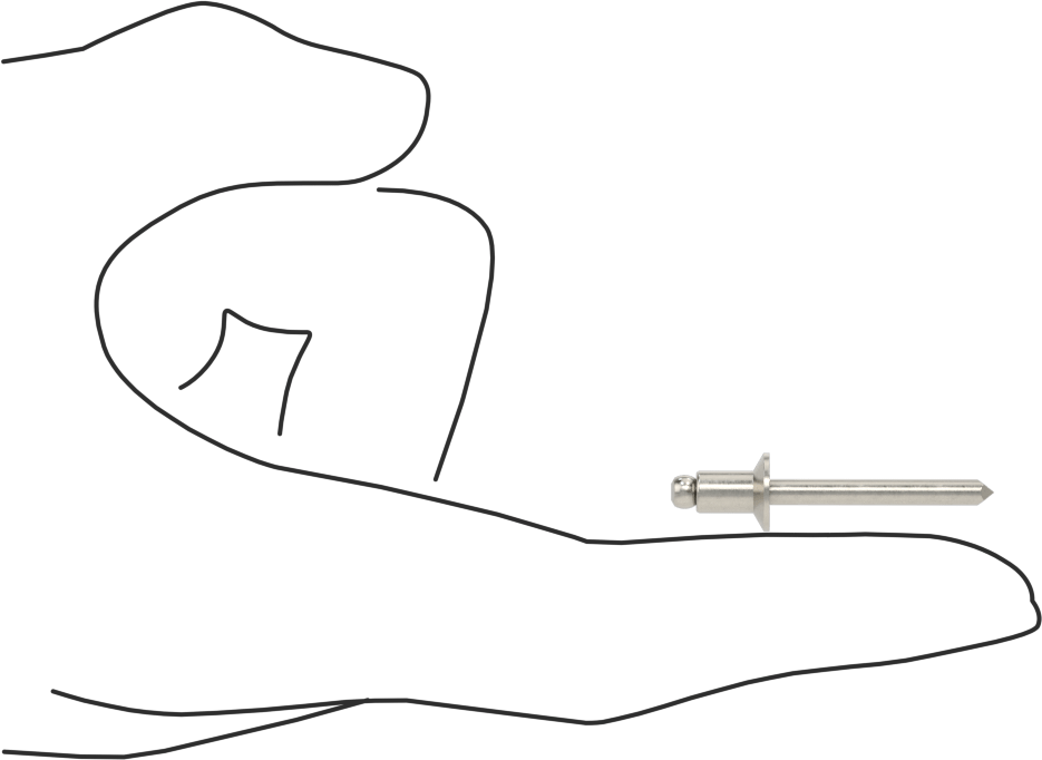 18-8 Paslanmaz Çelik Kör Perçinler, Gömme Montaj, 3/16" Çap, 0,063“-0,125” Malzeme Kalınlığı için