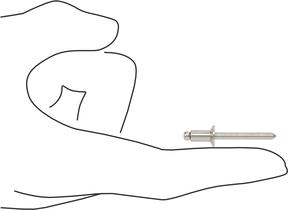 18-8 Paslanmaz Çelik Kör Perçinler, Gömme Montaj, 3/16" Çap, 0,126“-0,187” Malzeme Kalınlığı için