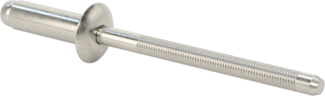 18-8 Paslanmaz Çelik Kör Perçinler, Kubbeli Başlık, 1/8" Çap, 0,188“-0,25” Malzeme Kalınlığı için