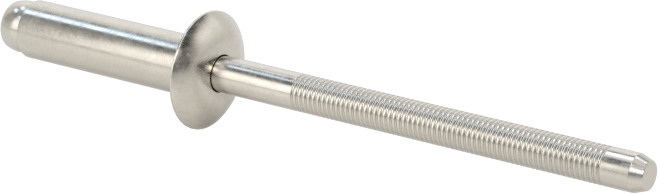 18-8 Paslanmaz Çelik Kör Perçinler, Kubbeli Başlık, 1/8" Çap, 0,251“-0,312” Malzeme Kalınlığı için