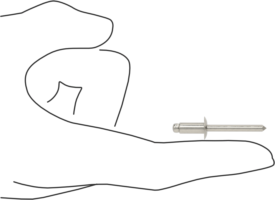 18-8 Paslanmaz Çelik Kör Perçinler, Kubbeli Başlık, 3/16" Çap, 0,126“-0,25” Malzeme Kalınlığı için