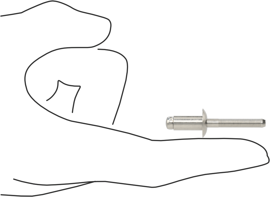 18-8 Paslanmaz Çelik Kör Perçinler, Kubbeli Başlık, 1/4" Çap, 0,126“-0,25” Malzeme Kalınlığı için
