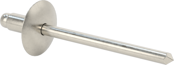 18-8 Paslanmaz Çelik Kör Perçinler, Büyük Çaplı Kubbe Başlı, 1/8" Çap, 0,063“-0,125” Kalınlık için