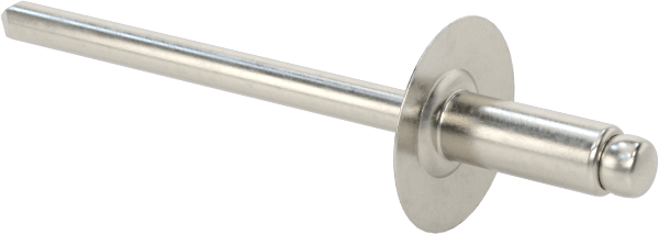 18-8 Paslanmaz Çelik Kör Perçinler, Büyük Çaplı Kubbe Başlı, 1/8" Çap, 0,126“-0,187” Kalınlık için