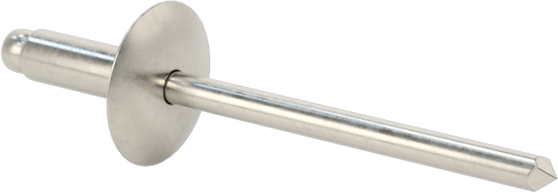 18-8 Paslanmaz Çelik Kör Perçinler, Büyük Çaplı Kubbe Başlı, 1/8" Çap, 0,188“-0,25” kalınlık için