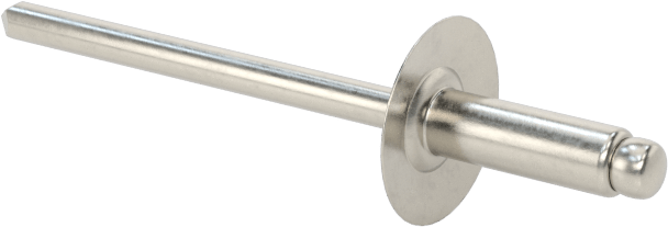 18-8 Paslanmaz Çelik Kör Perçinler, Büyük Çaplı Kubbe Başlı, 1/8" Çap, 0,188“-0,25” kalınlık için