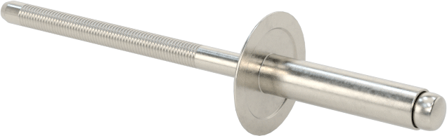 18-8 Paslanmaz Çelik Kör Perçinler, Büyük Çaplı Kubbe Başlı, 1/8" Çap, 0,313“ - 0,375” Kalınlık için