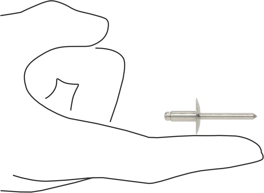 18-8 Paslanmaz Çelik Kör Perçinler, Büyük Çaplı Kubbe Başlı, 3/16" Çap, 0,126“-0,25” Kalınlık için