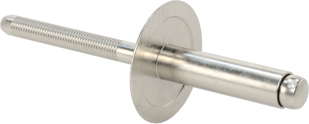 18-8 Paslanmaz Çelik Kör Perçinler, Büyük Çaplı Kubbe Başlı, 3/16" Çap, 0,376“-0,5” kalınlık için