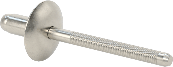 18-8 Paslanmaz Çelik Kör Perçinler, Büyük Çaplı Kubbe Başlı, 5/32" Çap, 0,02“-0,125” Kalınlık için