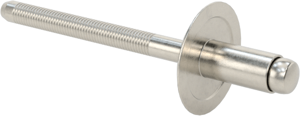 18-8 Paslanmaz Çelik Kör Perçinler, Büyük Çaplı Kubbe Başlı, 5/32" Çap, 0,02“-0,125” Kalınlık için
