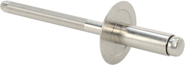 18-8 Paslanmaz Çelik Kör Perçinler, Büyük Çaplı Kubbe Başlı, 5/32" Çap, 0,188“-0,25” kalınlık için