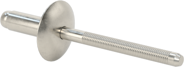 18-8 Paslanmaz Çelik Kör Perçinler, Büyük Çaplı Kubbe Başlı, 5/32" Çap, 0,188“-0,25” kalınlık için