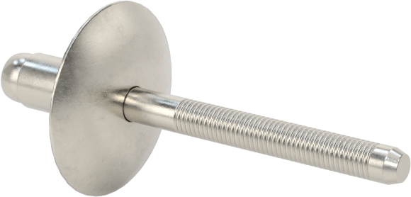 18-8 Paslanmaz Çelik Kör Perçinler, Büyük Çaplı Kubbe Başlı, 3/16" Çap, 0,02“-0,125” Kalınlık için