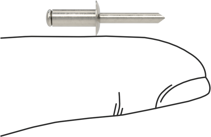 18-8 Paslanmaz Çelik Kör Perçinler, Kubbeli Başlık, 3,2 mm Çap, 3 mm-5 mm Malzeme Kalınlığı için