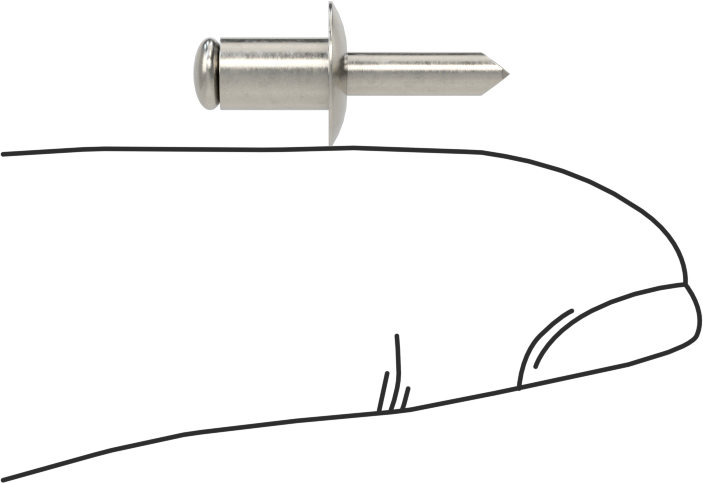 18-8 Paslanmaz Çelik Kör Perçinler, Kubbeli Başlık, 4 mm Çap, 1 mm-2,5 mm Malzeme Kalınlığı için
