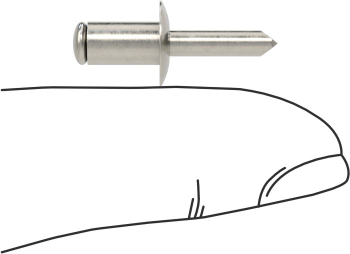 18-8 Paslanmaz Çelik Kör Perçinler, Kubbeli Başlık, 4,8 mm Çap, 2 mm-4 mm Malzeme Kalınlığı için