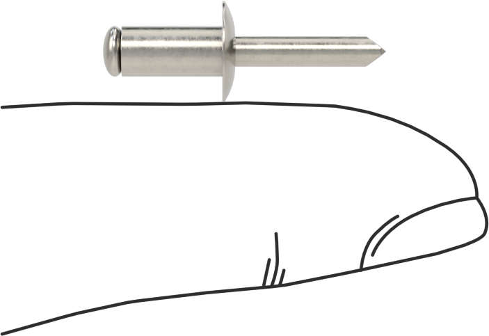 18-8 Paslanmaz Çelik Kör Perçinler, Kubbeli Başlık, 4 mm Çap, 2,5 mm-4,5 mm malzeme kalınlığı için